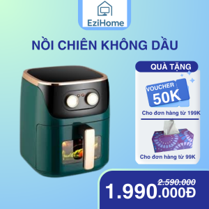 Nồi Chiên Không Dầu Cơ 2 Núm Xanh Đậm EziHome 5L – EZH504