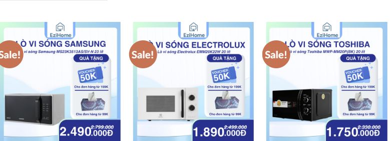 các mẫu lò vi sóng bán chạy nhà EziHome